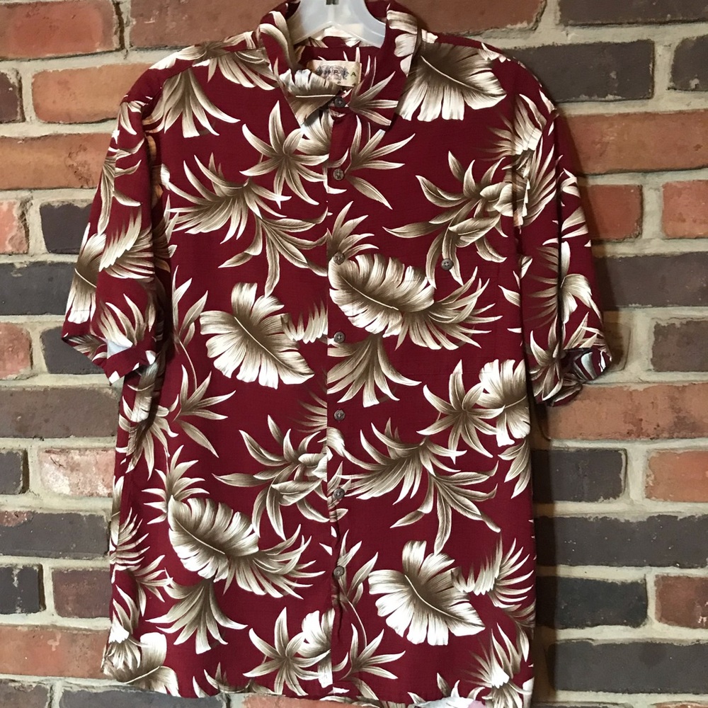 CAMPIA Burgundy shortsleeve button-down